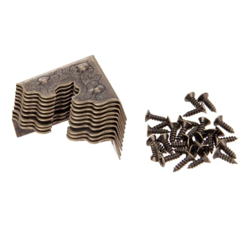 Dophee Three-Sided Corner Protectors, Antique-Style Corner Hardware for Box Corners, DIY/Bag Corner Protection, Parts and Materials, Hardware, Crafts,