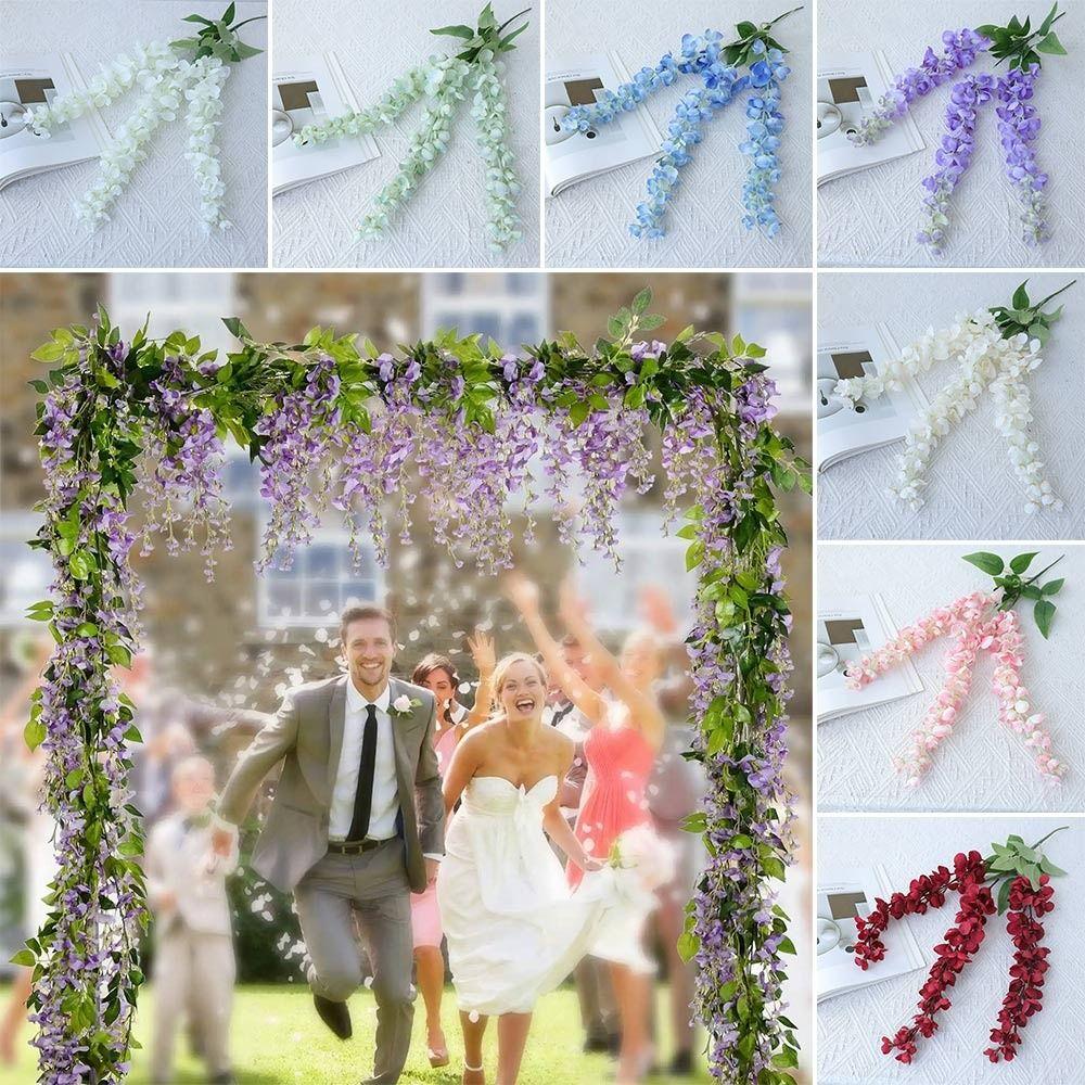 3 Fork Artificial Flower Vine 60cm Long Hanging Rattan Flower  Home Decoration