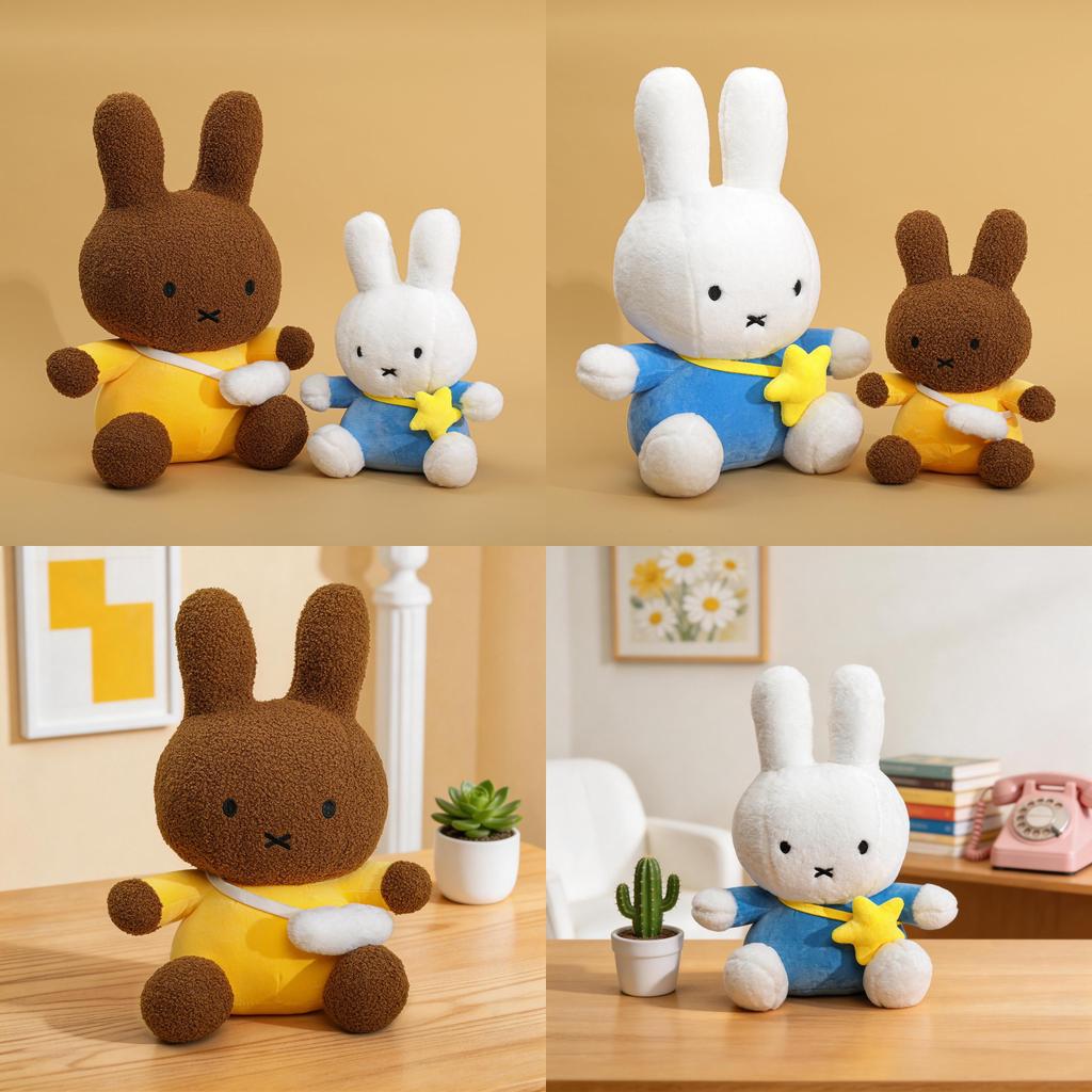 Miffy Plush Toy With Starry Flap Bag For Kids And Collectors