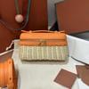 Bamboo & Rattan Handwoven Leather Crossbody Lunch Bag for Women
