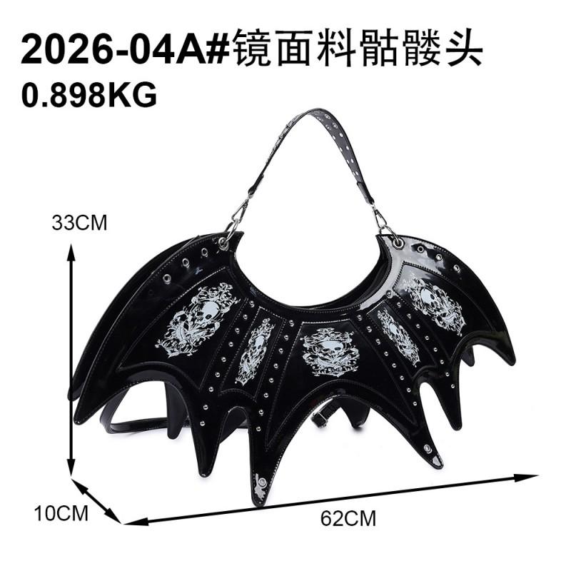 2026 Skull Backpack Gothic Style Handbag Shoulder Bag Large Capacity Multi Compartment Crossbody Youth Daily Use