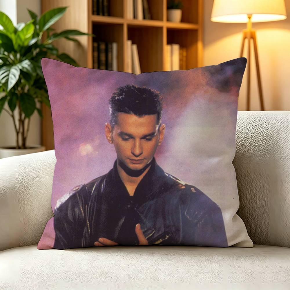 D-Depeche Mode Synth Pop Rock Band Retro Square Double-Sided printed Pillow Case Bedroom Bedside Pillow Sofa Cushion Cover