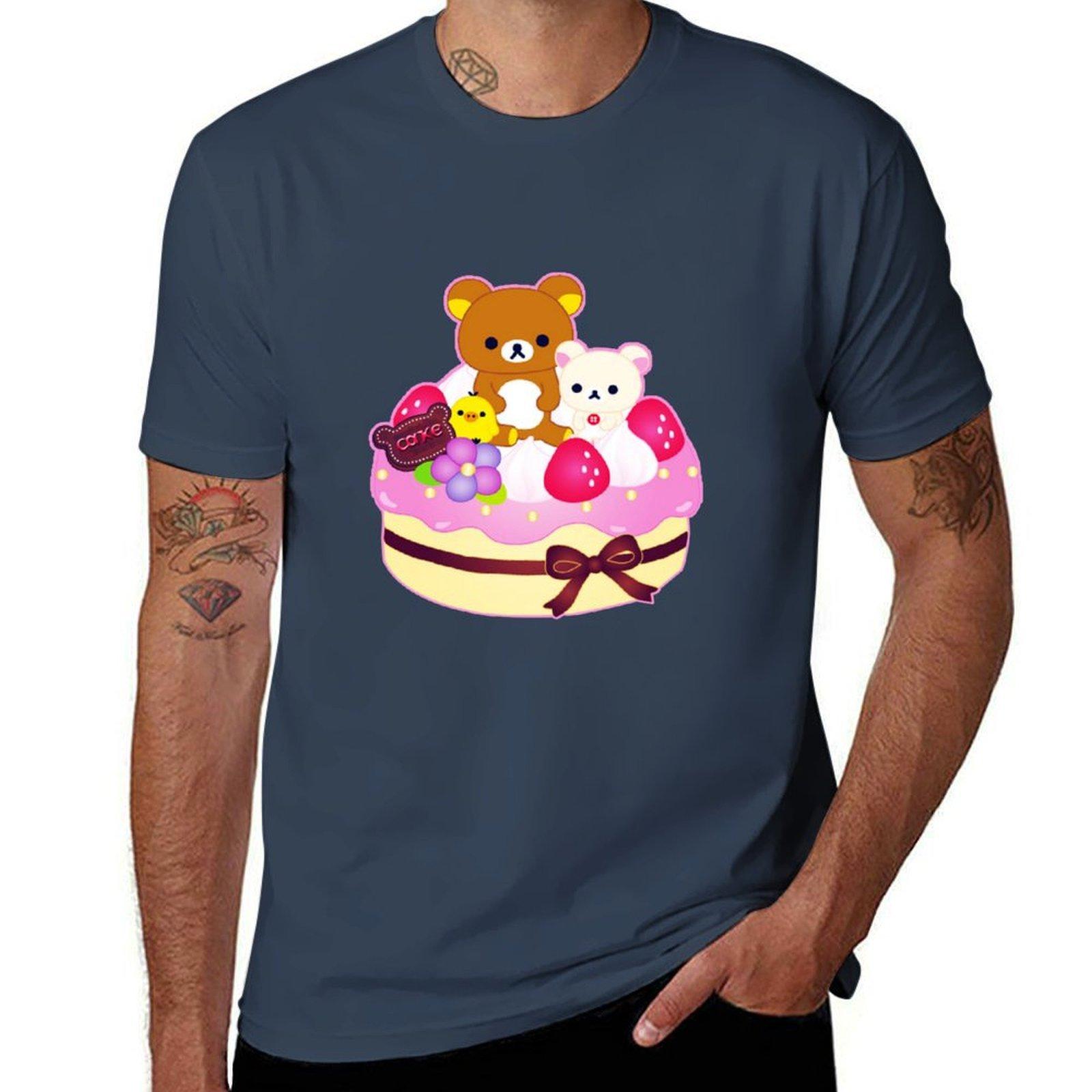 rilakkuma cake TShirt Big Size Short Sleeve Tee for Unisex S