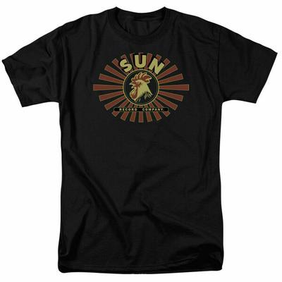 26 Sun Records Sun Ray Rooster T Shirt Licensed Classic Rock N Roll Tee Black Unisex T-Shirt