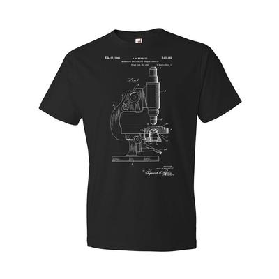 Microscope Patent Shirt Microbiologist Gift Science Shirt Microscope Blueprint