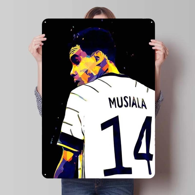 Jamal Musiala Metal Sign Sports Poster Vintage Tinplate Sign Plaque for Wall Art Decoration Gamer Room Decoration Man Retro Home