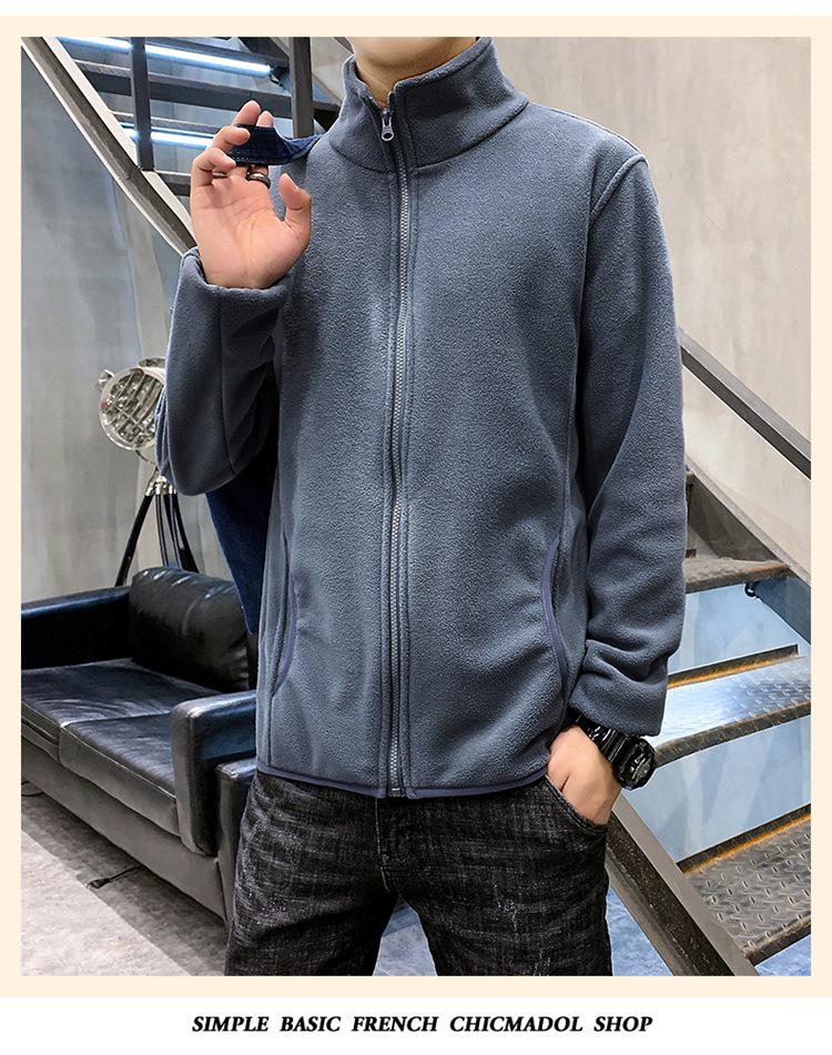 Men's Fleece Sherpa Hoodie Jacket - Double-sided, Thickened, Windproof for Autumn and Winter