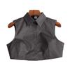 Women's Sleeveless Shirt with Removable Decorative Collar - Spring Korean Style, Versatile White Doll Collar.
