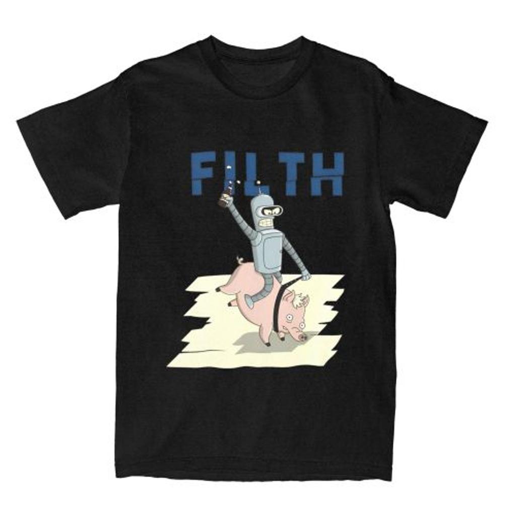 2025 Mode Lässig Bender Futuramas T-Shirt Damen Herren Rundhals Kurzarm T-Shirt Kleidung Baumwolle Männlich Sommer Tops Schwarzes T-Shirt