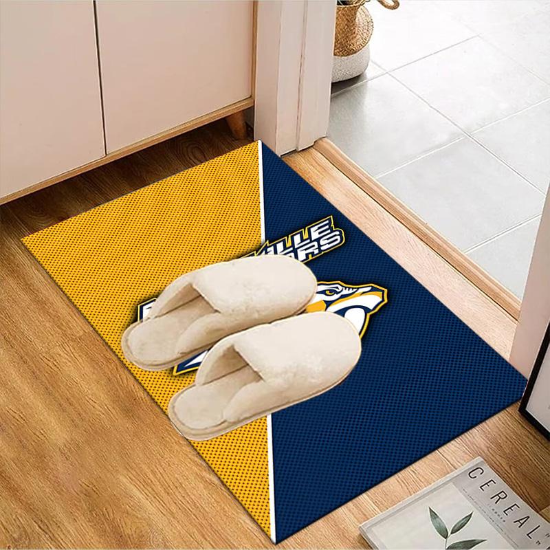 Nashville Hockey Team Floor Mat for Living Room, Game Rooms, Office, Bedroom, Office Floor Mat Playful Design, Christmas Fan Gifts