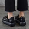 Johnature Genuine Leather Round Toe Thick Soled Women's Shoes Retro Versatile Breathable Hollow-out Platform Sandals