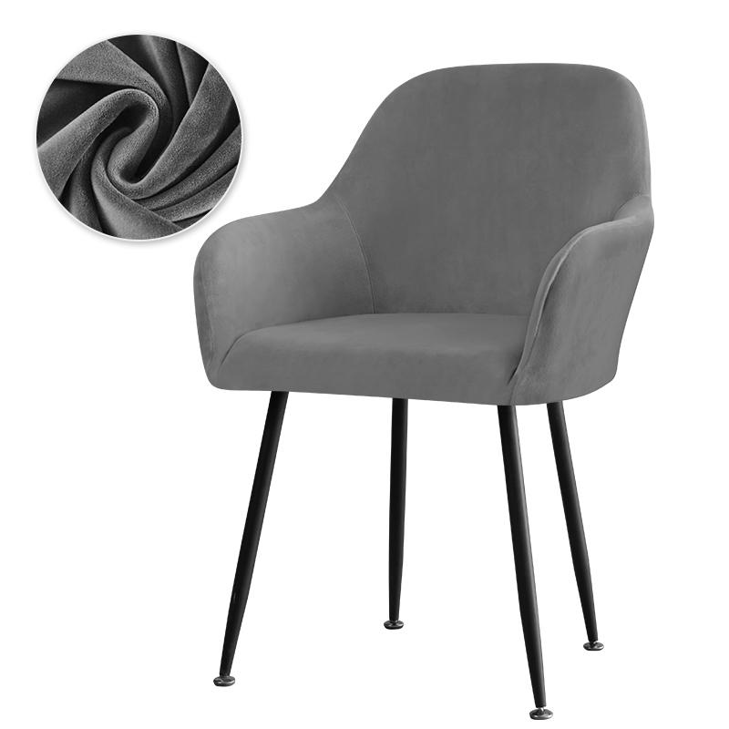 

High Arm Dining Chair Cover Elastic Spandex Chairs Slipcover Velvet Seat Covers for Living Room Wedding Banquet Hotel Office 1 PC
