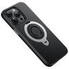 For iPhone 13 Pro Case Compatible with MagSafe Kickstand Carbon Fiber Texture PC+TPU Back Cover with Silicone Ring