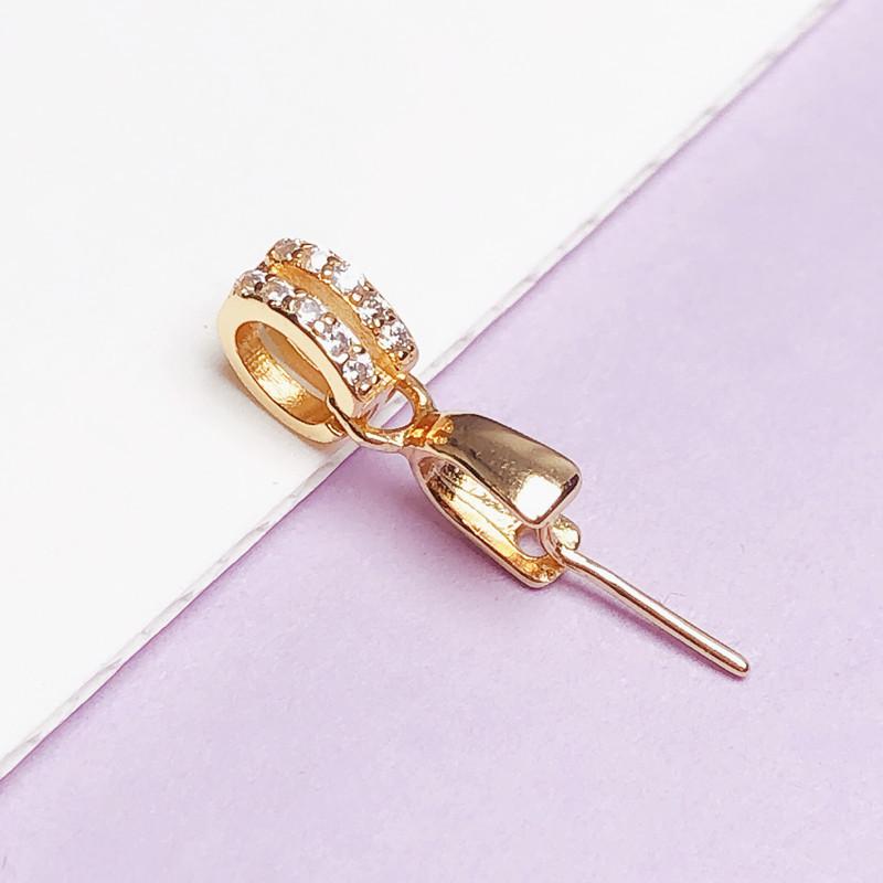 

Подвеска из стерлингового серебра 925 пробы с нефритом, застежка-пряжка для ожерелья - Дизайн «Клипса и семечко дыни» золотой