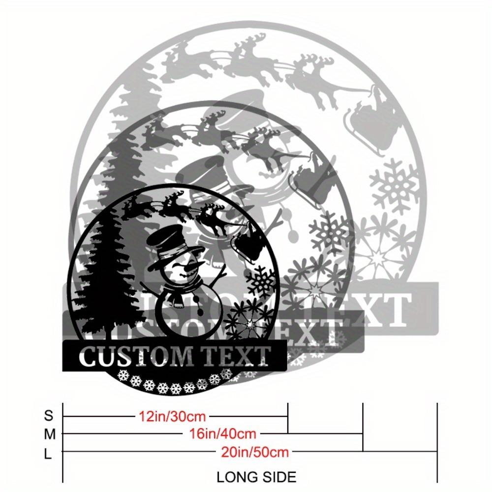 

Festive Christmas Metal Wall Decor Snowman Elk Motif Holiday Home Garden Ornament TYDZ002895-30cm