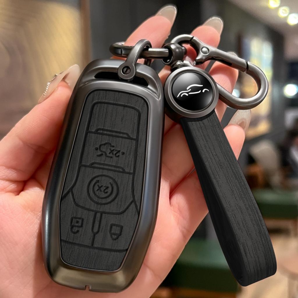 Metal Key Fob Case Cover Fit For Ford Fusion Mondeo Mustang F-150 Explorer Edge Auto Styling Key Fob Protective Key Ring