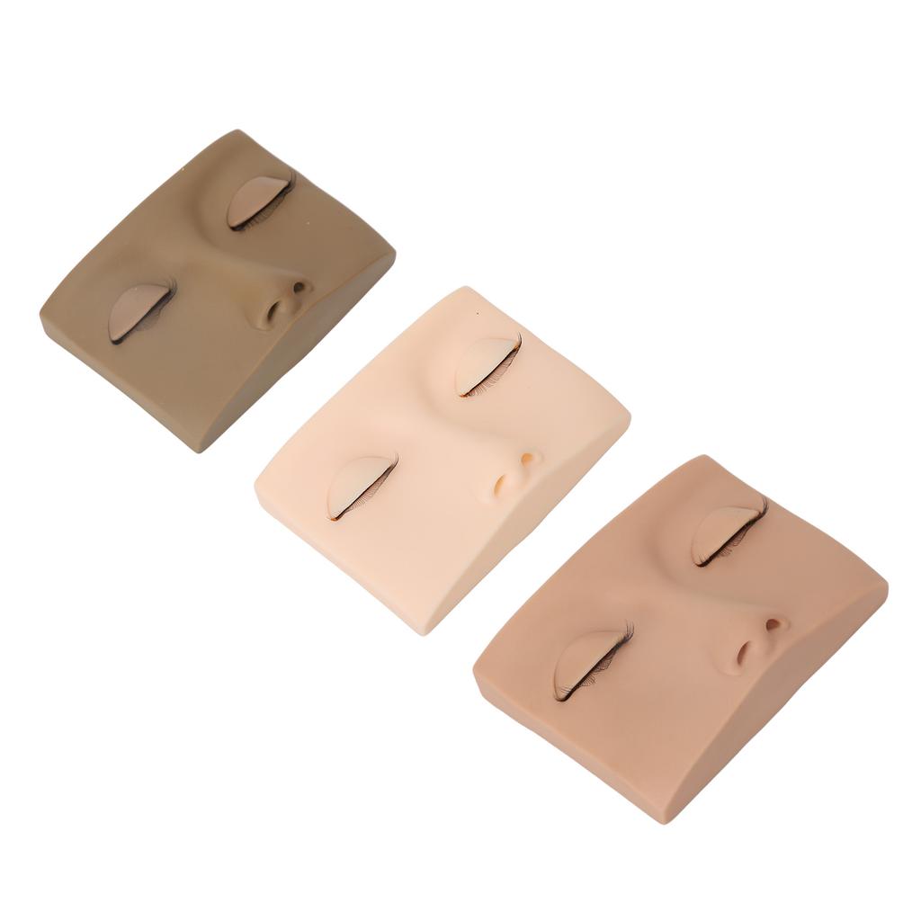3 Colors Lash Mannequin Head Realistic Eyelash Practice Mannequin Head with 9 Pairs of Removable