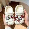 Girls' summer new clogs, children's outdoor slippers, waterproof bathing home shoes, baby sandals, cartoon design kt Cat