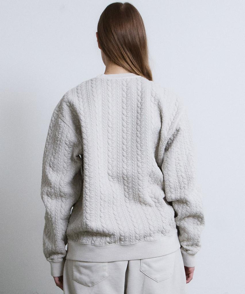 ADERNM Granma Cable Sweatshirts (Beige)