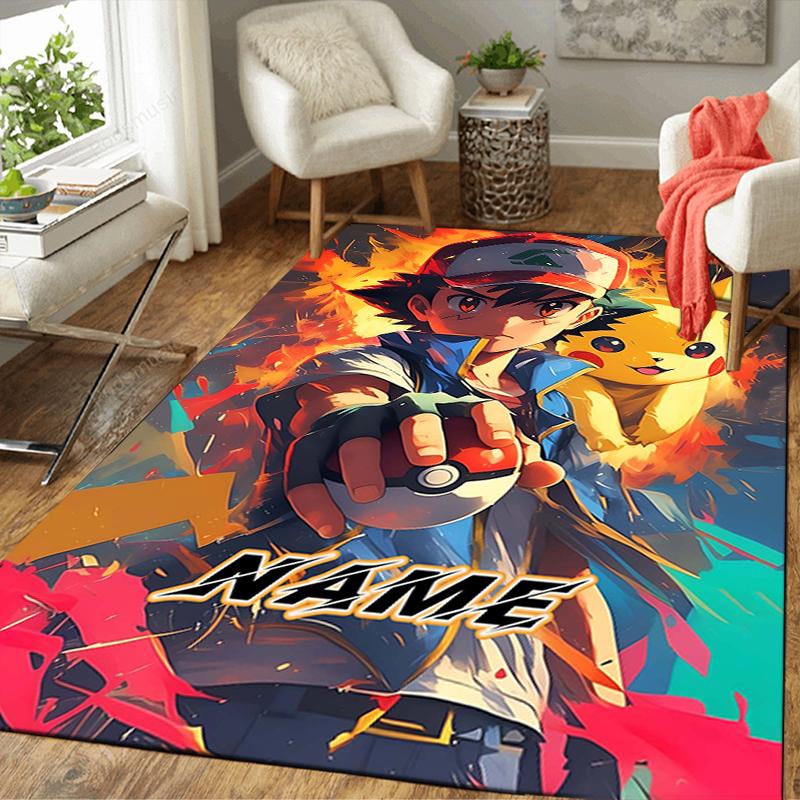 Custom 1Pc Pikachu Heartfelt Friendship Rug Office Carpet Indoor Outdoor Entrance Doormat Nonslip Soft And Comfortable Living Room D2915206