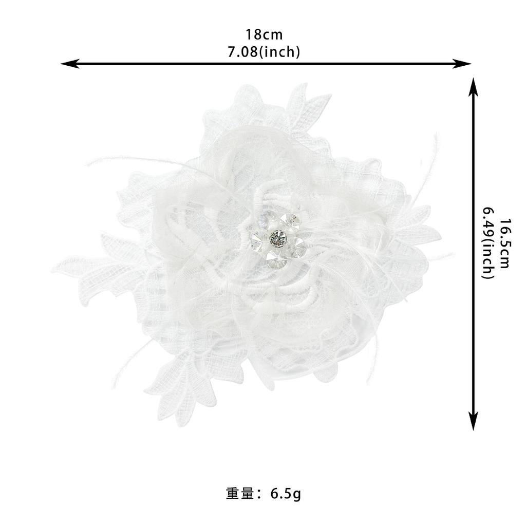 White Lace Feather Bead Embroidery Decal Clothing Luggage Dress Hair Accessories Decorative Cloth Stickers Accessories