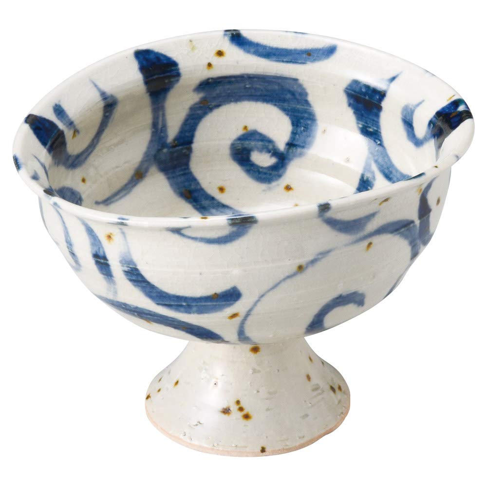 

Marui Seito Shigaraki Ware Hechimon Small Bowl with High Base, Gosu Maru (Circular Pattern) MR-3-3439