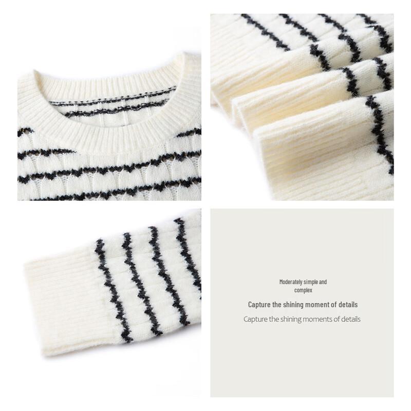 Handu Yishe Women's Wool Blend Round Neck Knitted Sweater