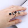 Korean Style Resin Diamond Alloy Bean Knuckle Ring - Retro Spring Design for Women