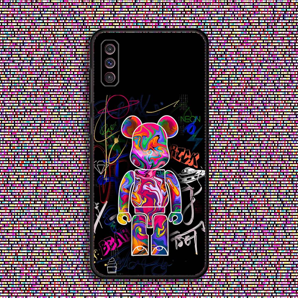 

Fashion B-Bear-brickS Toy Phone Case For Samsung S 25,24,23,22,30,21,10,9,Ultra,Plus,Lite,FE,4,5 G Black Soft Case Samsung S25ULTRA