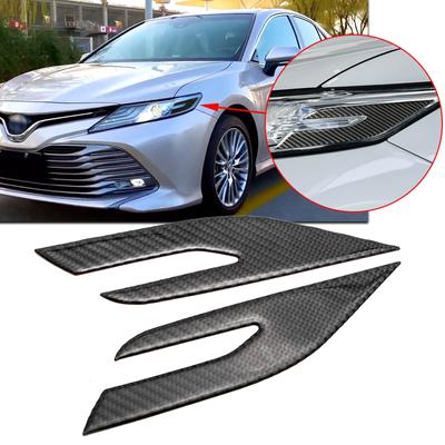 Karbon Fiber Ön Far Yan Işaret Lambası Kaş Göz Kapağı Göz Kenar Kapak Etiket Trim Çıkartmaları Toyota Camry