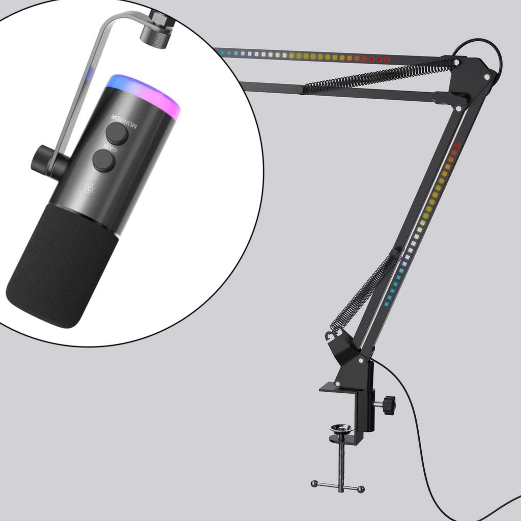 DM9 RGB USB Microphone for Gaming, Streaming, and Recording - Dynamic XLR for PC and Phone