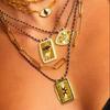 Chic Tarot Card Designs Necklace Adjustable Length Tarot Symbolic Card Pendant Necklace for Daily and Party Wear