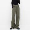American Retro Vibe Pants Ins High Street Trendy Brand Army Green Jeans Men's Loose Straight Japanese Overalls
