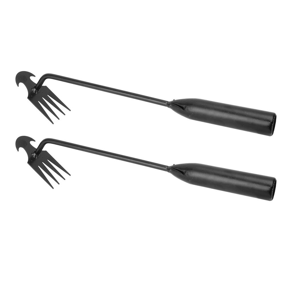 2 Stück Unkrautentfernungswerkzeug Professionell 4 Zähne Edelstahl Manuelles Unkrautjätegerät Unkrautzieher