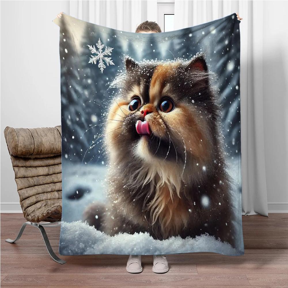 Uroczy Królik na Śniegu Flanelowy Koc Domowy Sofa Przerwa na Lunch Koce do Łóżka Dzieci Student Koc Pokrowiec na Drzemkę Prezent dla Dzieci