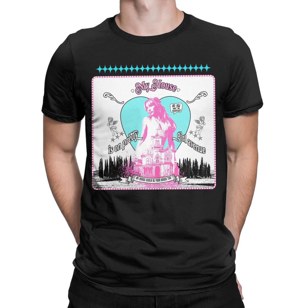Pretty avenue House Tour Sabrina Carpenter T Shirts for Men 100% Cotton Vintage T-Shirts Crewneck  Tee Shirt Clothes 4XL 5XL
