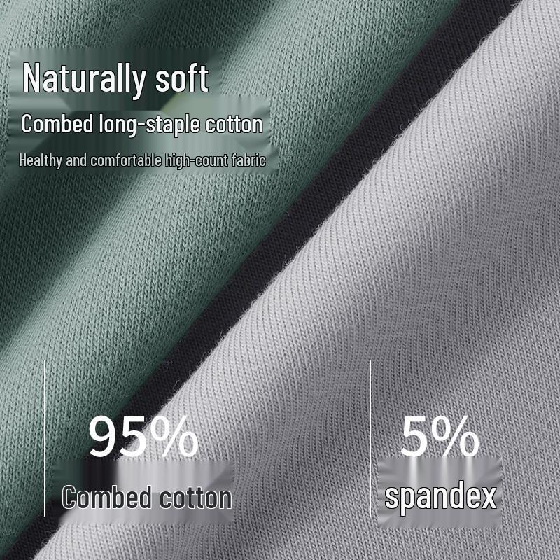 FENTENGCARE Men's Pure Cotton Seamless Boxer Briefs Multipack