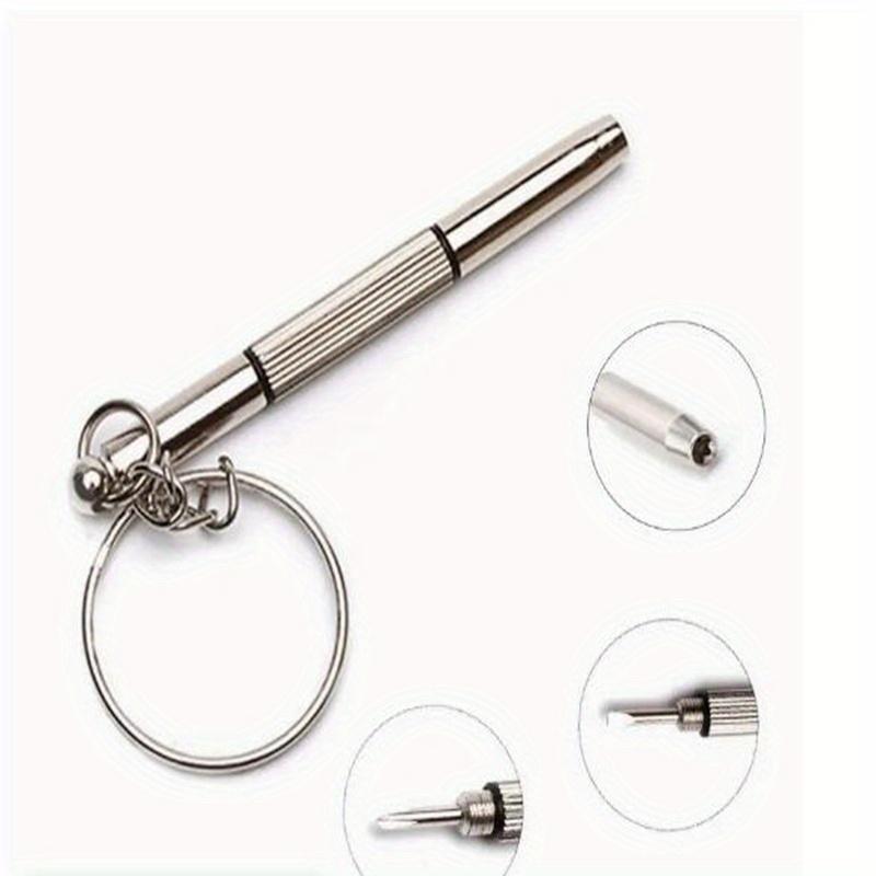 3-in-1 Portable Eyeglass Screwdriver Keychain - Ultimate Repair Tool for Glasses, Watches & More, Durable Metal, No Power Needed, Compact Design