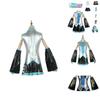 Hatsune Miku Vocaloid Pu Cosplay Top Jurk Strik Set Voor Kerstshow