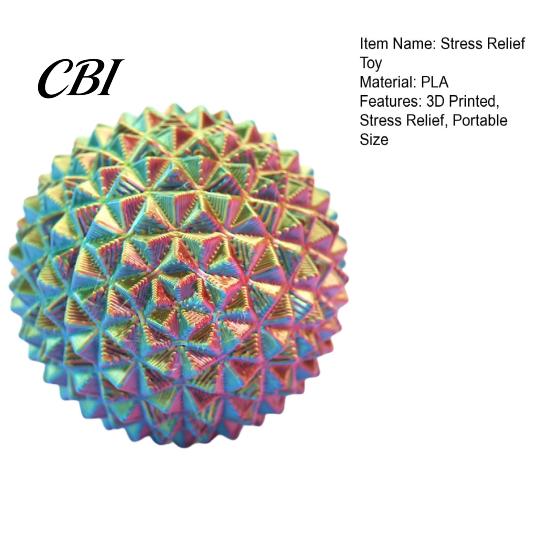 Compact Spiky Ball 3D Printed Toy, Stress Relief Mini Textured Ball, Small Massage Decompression Desk Toy for Home Office School Anxiety
