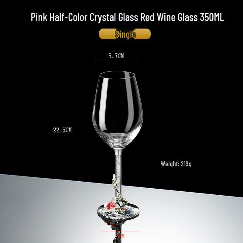 European Enamel Crystal Wine Glass