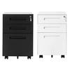 Modern White/Black File Cabinet Storage Container with 3 Drawers Office Decor