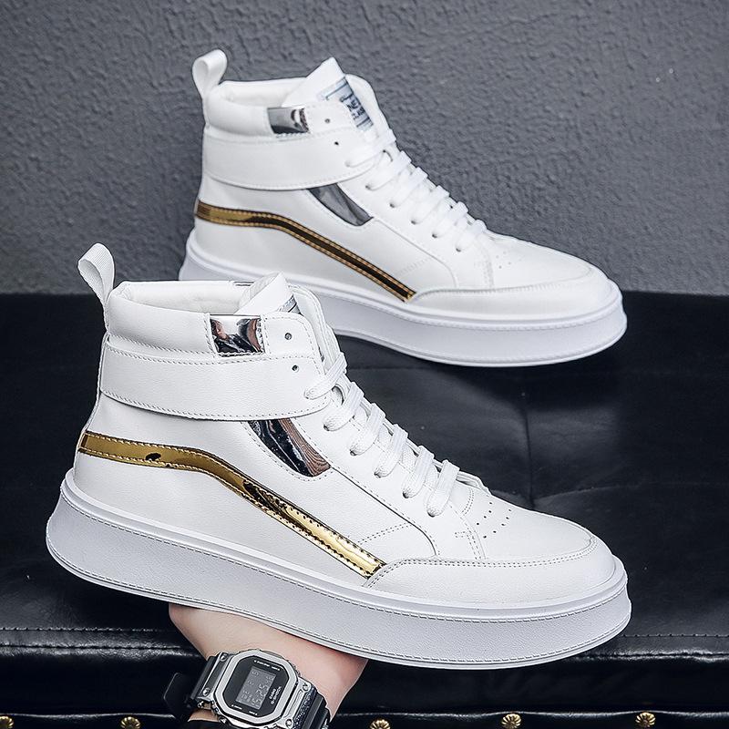 High-top shoes men's spring new New Year's white shoes men's clothing with trendy shoes fashionable young men's shoes Wenzhou