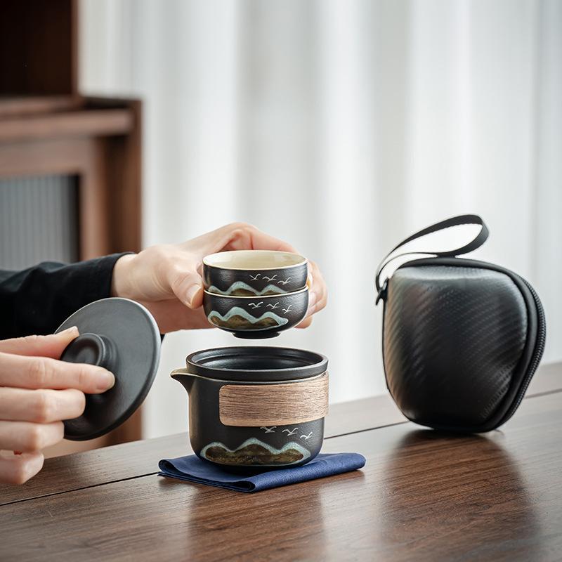 Yanhe Aoyama Travel Tea Set Travel Small Set Portable Master Cup Aoyama Flying Bird Kuaike Cup Business