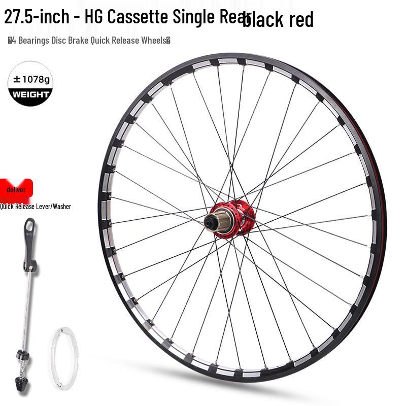 Mountain Bike Wheelset: 26/27.5/29 Inch, Front & Rear Quick Release, Disc Brake Compatible