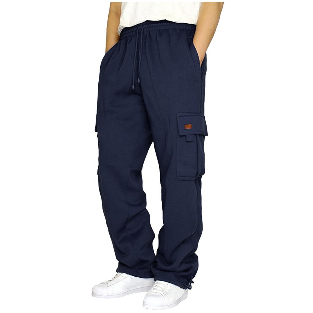 Autumn Winter Men'S Jogger Pants Running Sportswear Pockets Loose Grey Sweatpants Casual Cargo Trousers For Men Fitness