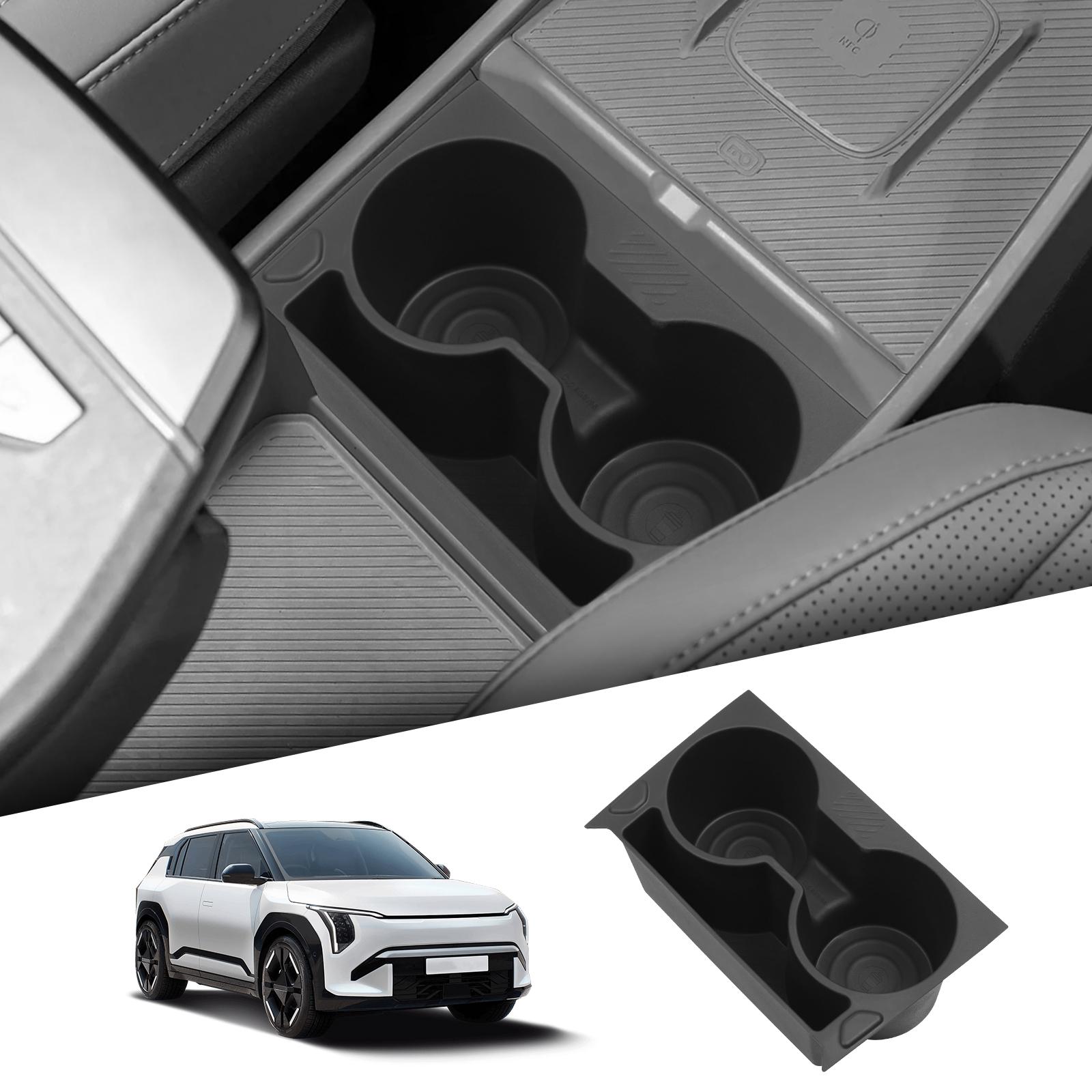 

for Kia EV3 EV4 2026-2026 Center Console Water Cup Holder Shock-Absorbing Storage Tray TPE Car Interior Accessories Black