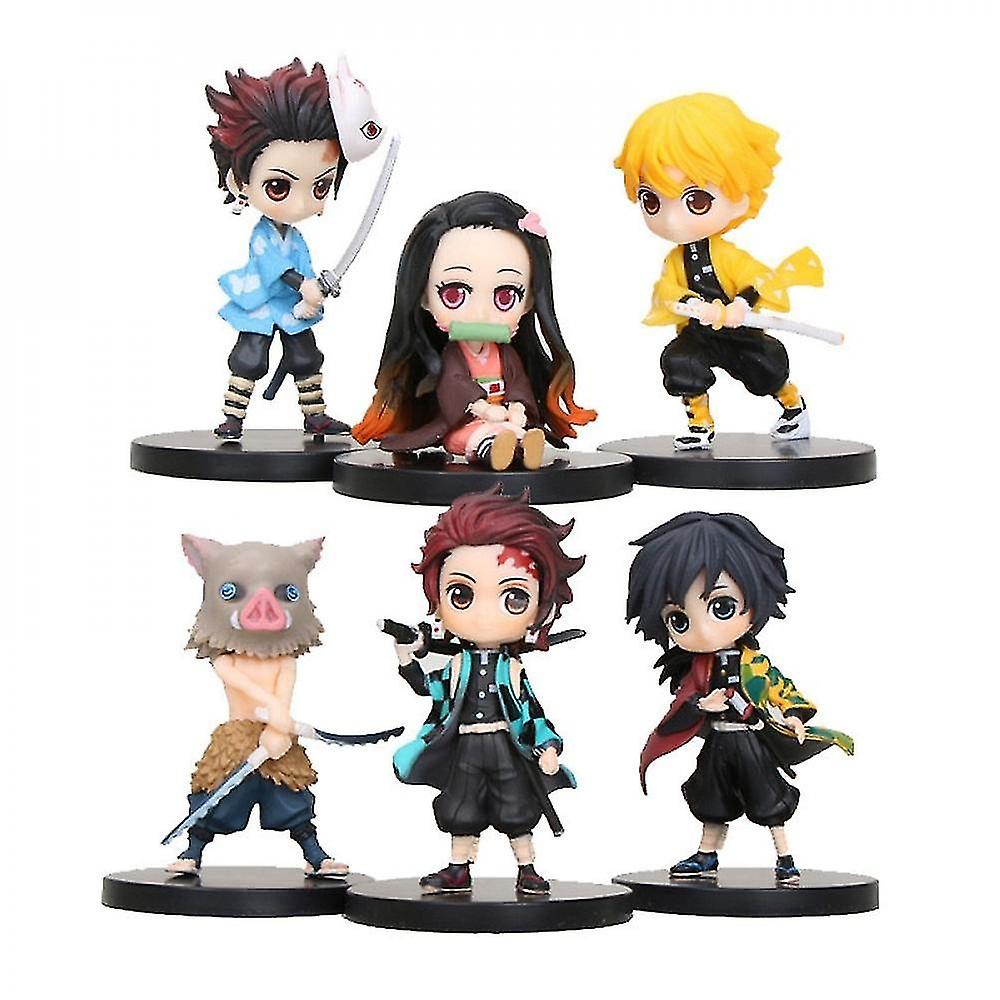 

Qian 6 шт./компл. аниме «Убийца демонов Kimetsu No Yaiba» фигурка Q Posket Kamado Tanjirou Nezuko Agatsuma игрушки 6 см