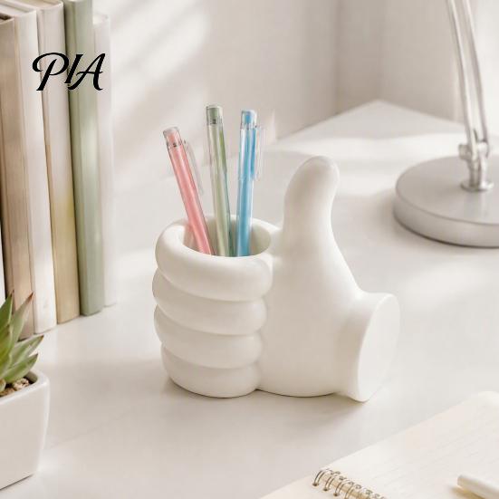 Desk Organizer for Stationery 3D Printed Thumbs?Up Pen Holder, Funny Gesture Shaped Organizer, Creative Thumb-Up Pencil Holder Cup, Cute Desktop