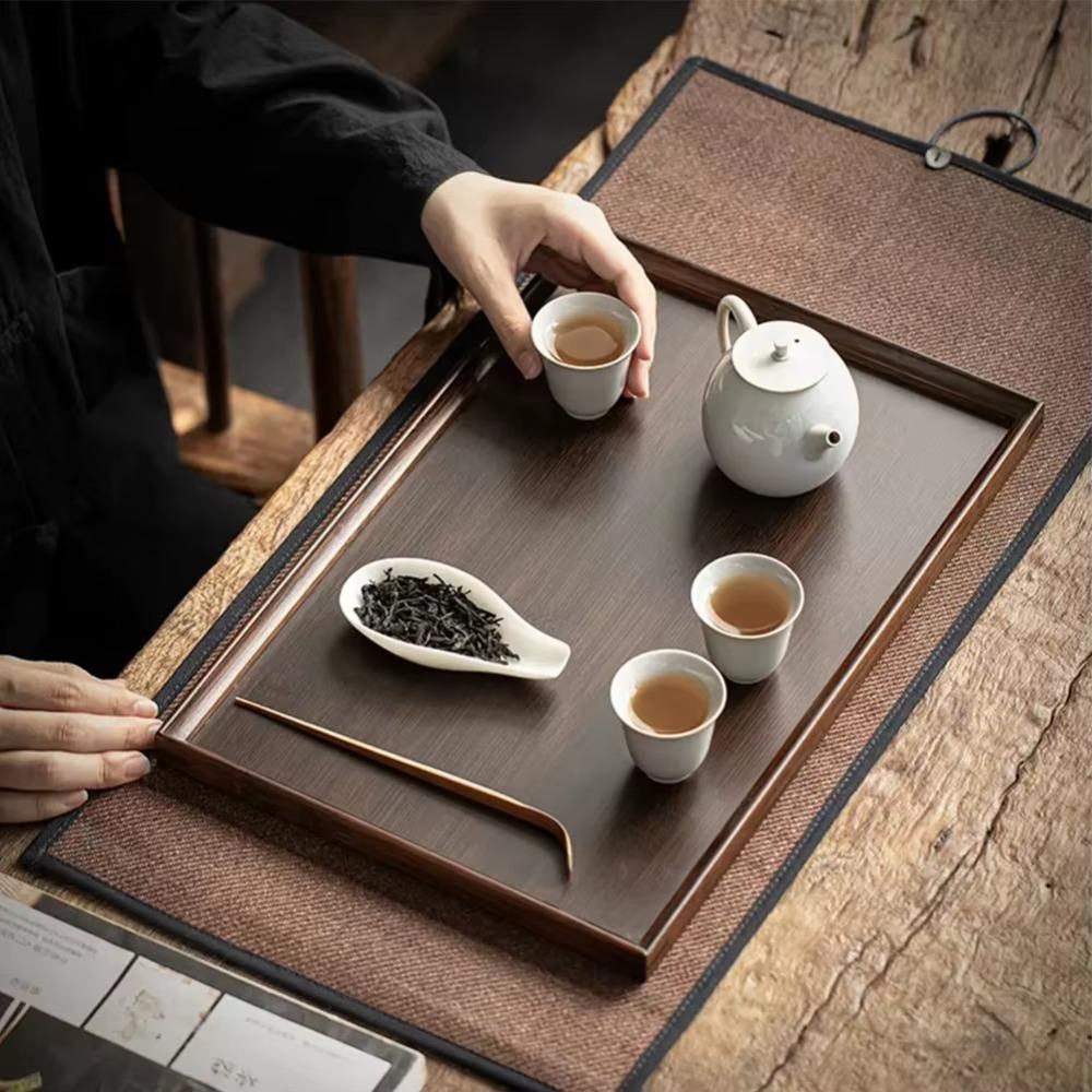 Bamboo Tea Set Serving Tray Smooth Surface Brunch Tray Household Storage Tray Breakfast